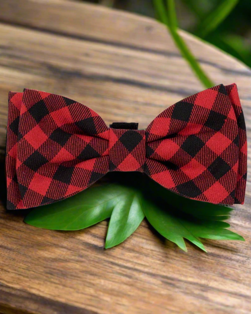 The Worthy Dog - Tan Plaid Bow Tie Small 🐶 🐈⬛