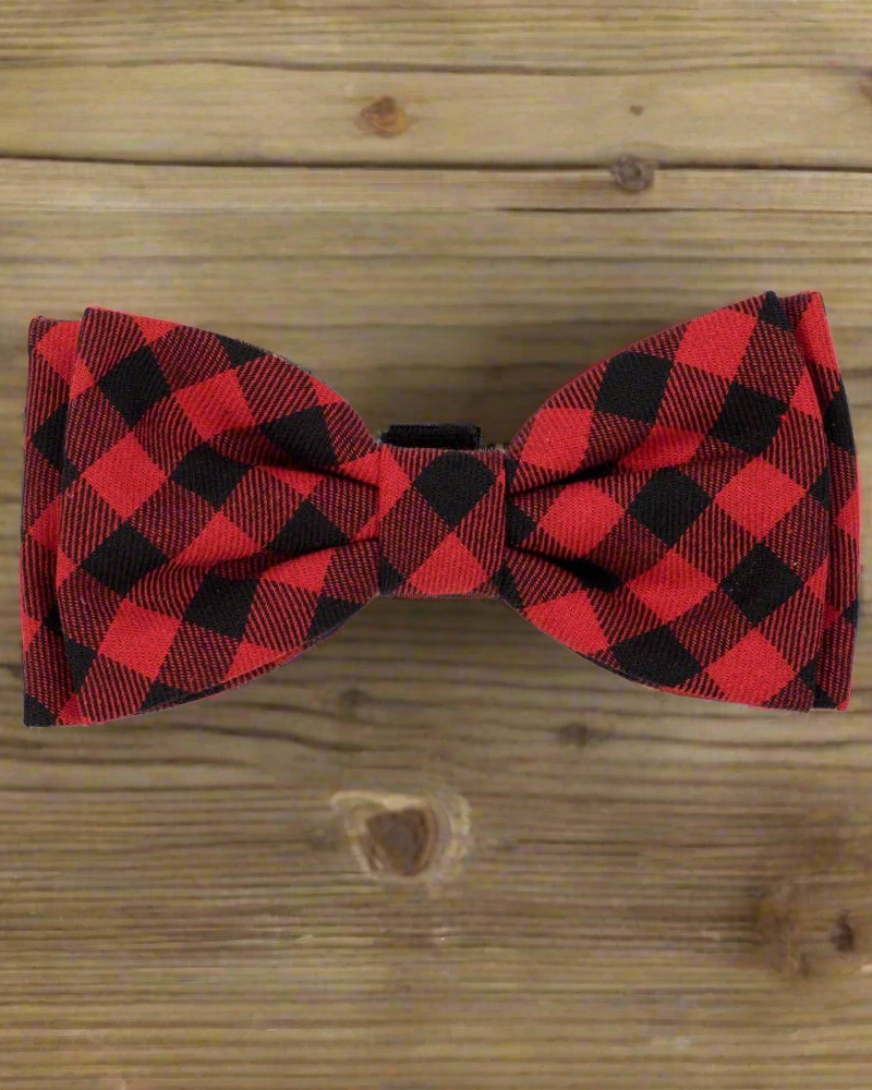 The Worthy Dog - Tan Plaid Bow Tie Small 🐶 🐈⬛