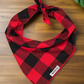 The Worthy Dog - Black & Red Plaid Bandana 🐶❤️