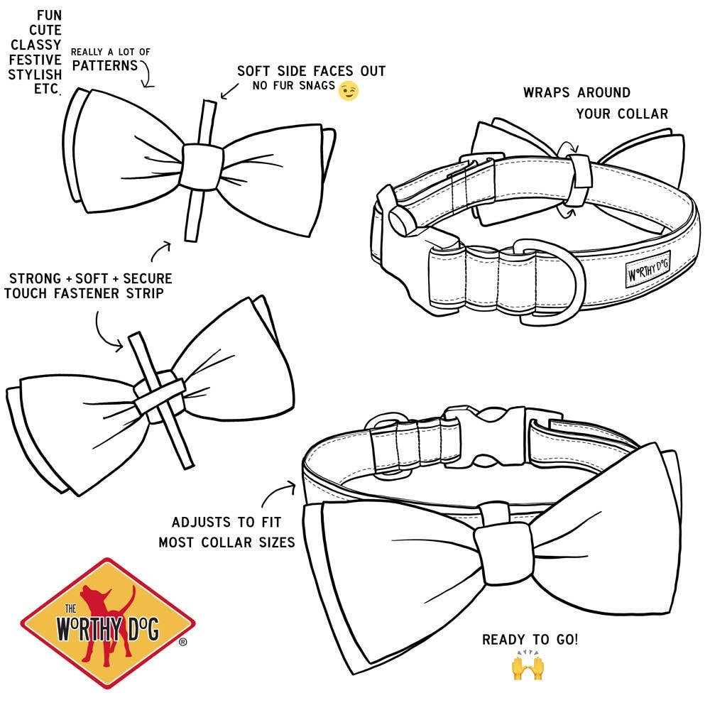 The Worthy Dog - Tan Plaid Bow Tie Small 🐶 🐈‍⬛