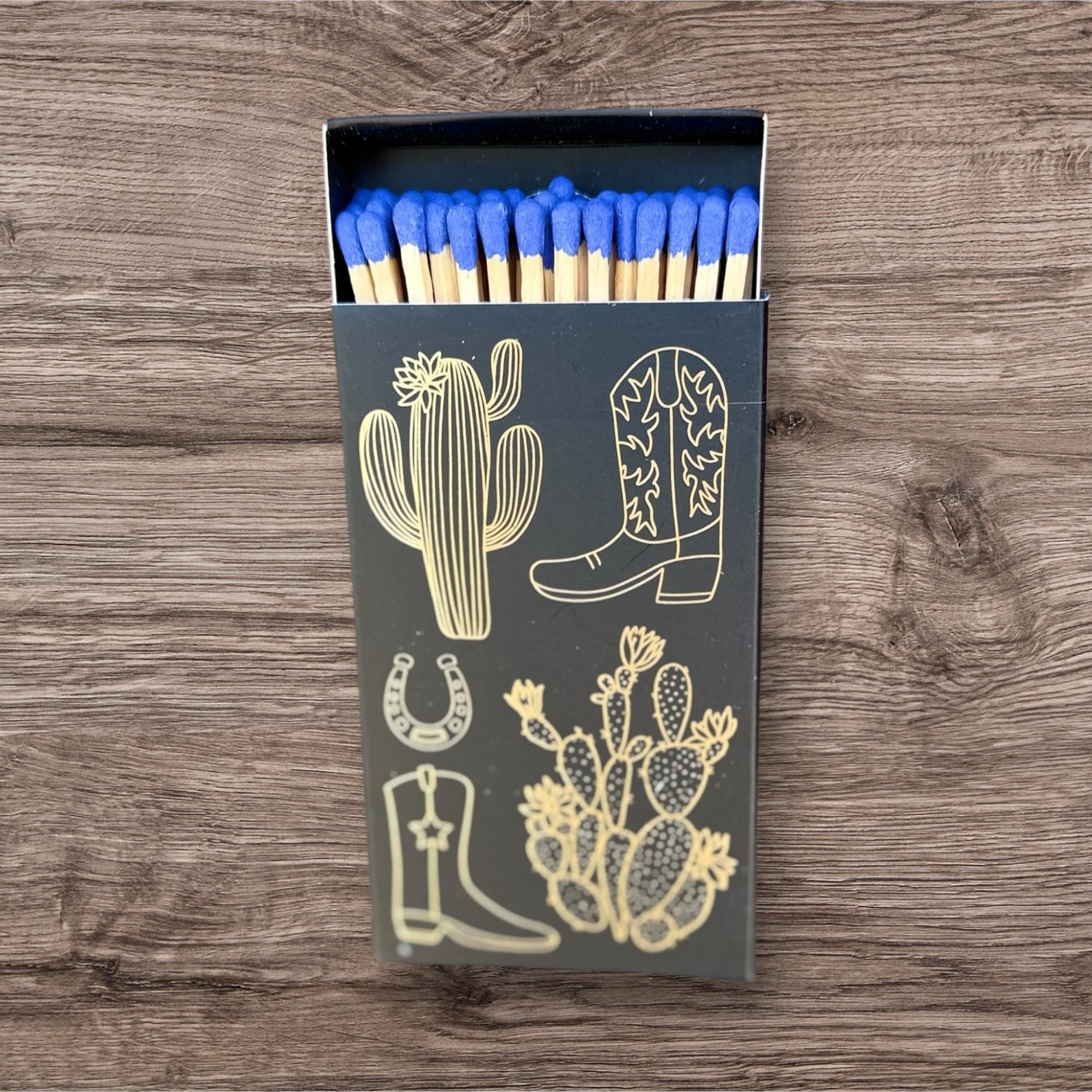 Black Cowboy Boot & Cactus Matches