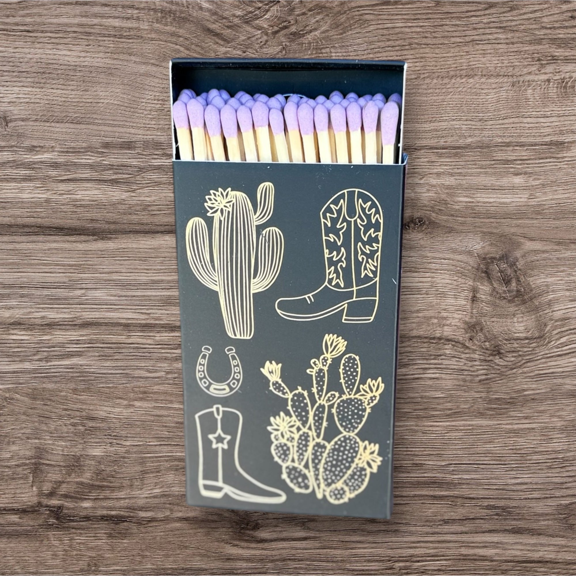 Black Cowboy Boot & Cactus Matches