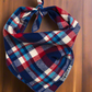The Worthy Dog - Navy & Red Plaid Bandana ❤️💙