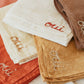 Eloise et moi - Hand embroidered organic cotton bandana - Distressed mustard