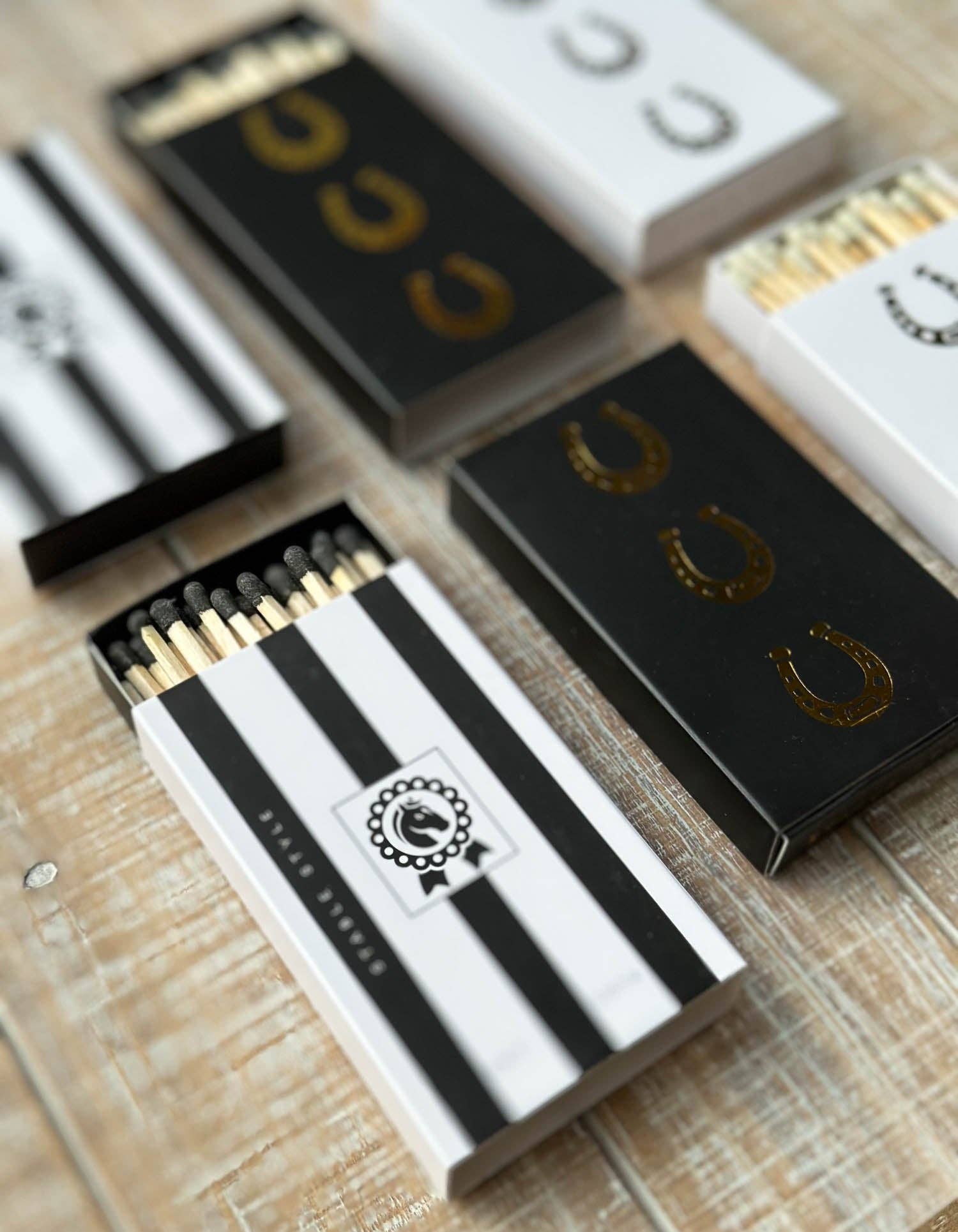 Black & White Striped Equestrian Matches
