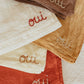 Eloise et moi - Hand embroidered organic cotton bandana - Distressed mustard